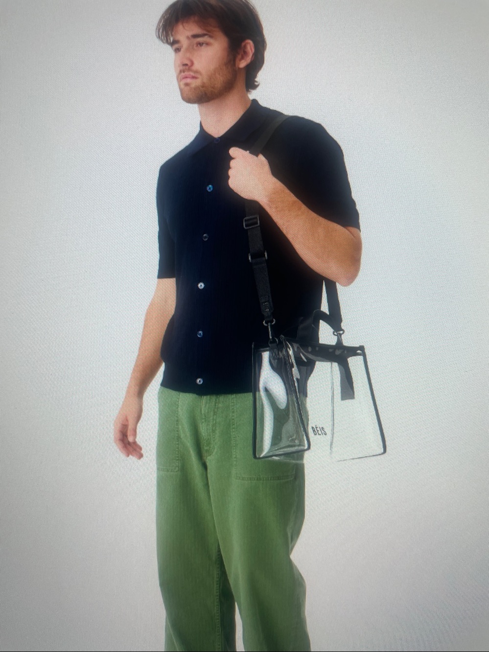 BEIS CLEAR Crossbody Stadium Tote with Black Trim NWT. - Picture 3 of 12